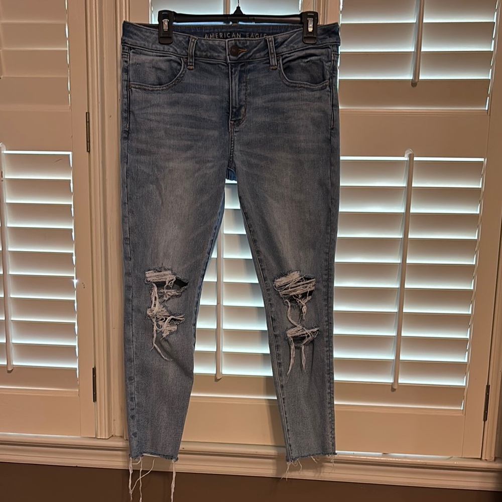 American Eagle Outfitters Blue Ankle Cropped Jeans size 10 XS